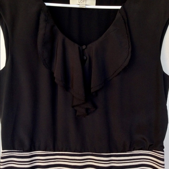 Loft Black Pattern Dress - Picture 2 of 4